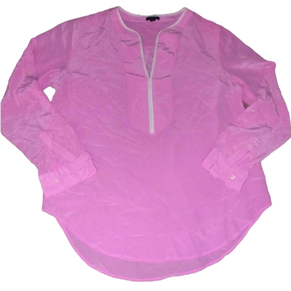 100%Silk Blouse "Ann Taylor" Color: Soft Pink Size :L
